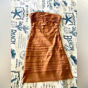 Sexy copper micro mini dress.